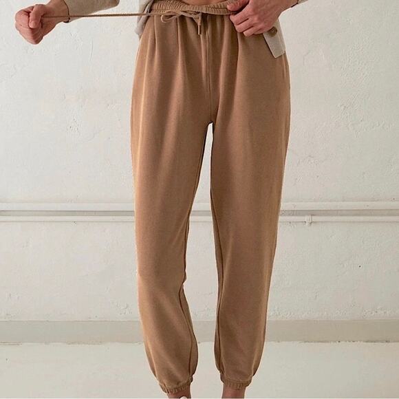 Thakoon Sweatpants Small Lightweight Brushed Camel Jogger - Picture 1 of 6